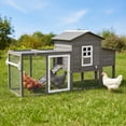 thumbnail image 3 of PETSCOSSET Chicken Coop with Run - Mobile with Wheels and Tray - Gray, 3 of 8