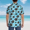 thumbnail image 4 of Sikiie Graduation Hats1 Print Men's Hawaiian Shirt, Summer Beach Button Pocket Short Sleeve T-Shirt,3X-Large, 4 of 7