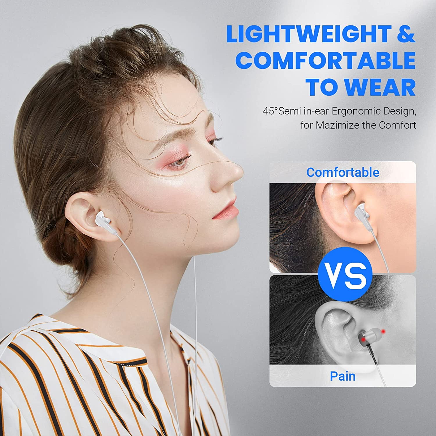 HRTGFD-USB C Headphones for Google Pixel 10 9 Pro XL Fold 8 a 7 6, Type C Earphone Noise Isolating Wired Earbud with Mic HiFi Stereo Cord Ear Bud for iPhone 17 Air 16 15 Pro Max/Galaxy S26 S25 Ultra
