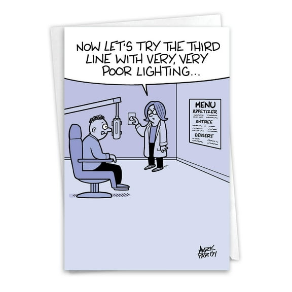 NobleWorks Funny Birthday Greeting Card with 5 x 7 Inch Envelope (1 Card) Bday Menu Lighting C10274BDG