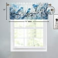 thumbnail image 4 of Hummingbird Valance Rod Pocket Window Curtain for Kitchen Spring Watercolour Blue Floral Garden Thermal Insulated Room Darkening Curtain for Dinning Room 54 by 18 in, 1 Panel, 4 of 6