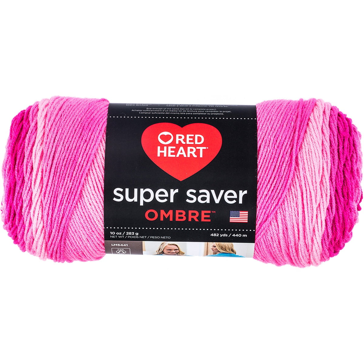 C&C Red Heart Super Saver Yarn 10oz Ombre GrnApple 