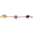 thumbnail image 2 of Gem Stone King 18K Rose Gold Plated Silver Bracelet Citrine Persian Blue Moissanite (1.51 Cttw), 2 of 4