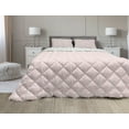 thumbnail image 1 of Oriental Comforter & Sham Bedding Set, Monochrome Design Repeating Pattern with Floral Hexagonal Lace Grids Motif, 3 pcs Duvet Set Microfiber Filling Quilt, 5 Sizes, Blush White, by Ambesonne, 1 of 4