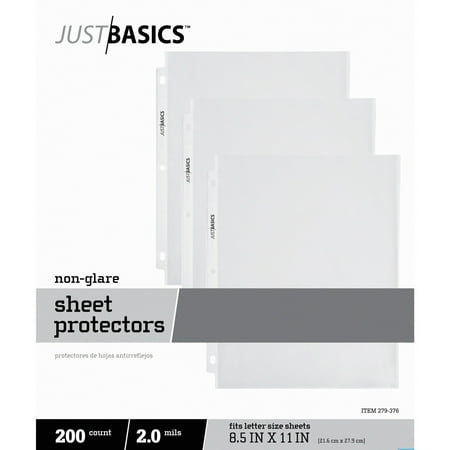 UPC: 0735854843366 | Just Basics Top-Loading Sheet Protectors  Lightweight  Semi-Clear  Box Of 200