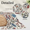thumbnail image 6 of Boho Floral Throw Pillow Cover, Pillowcase Protectors with Zipper, Breathable Decorative Lumbar Pillow Case Cover, Blue Red Flower Vintage Petals Branch Leaf Pillow Shams for Couch Sofa 12x20Inch, 6 of 8