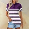 thumbnail image 2 of Endives Women's Short Sleeve T-shirt Summer Button Down Collared Sleeveless Tops Business Work T shirt Casual Basic Blouses, 2 of 5