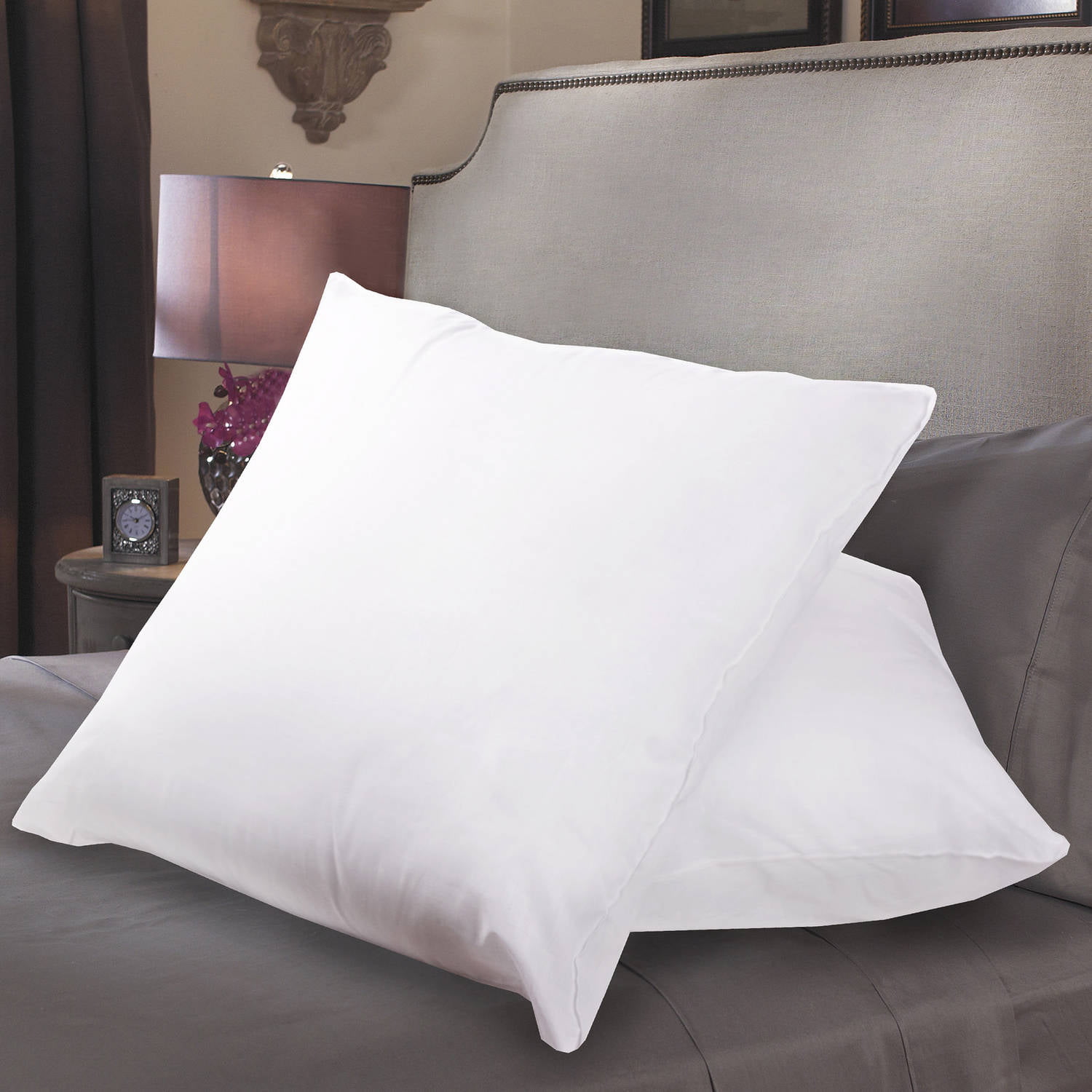 Sweet Home Collection 26" x 26" Square Euro Poly Fiber Fill Pillow 2 Pack 
