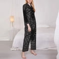 thumbnail image 3 of Balery Black Spider On Web 1 Conjunto de Pijama con Estampado para Mujer, Conjunto de Dos Piezas con Manga Larga, Ropa de Dormir Suave con Bolsillos, Pijamas Cómodos-Medium, 3 of 7