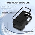 thumbnail image 2 of I-HONVA For iPhone 16 Pro Case,3-Layer Military Grade Drop Protection Anti-Slip Bumper Rugged Shockproof Dustproof Protection 6.3 inch Phone Case,Full Black, 2 of 7
