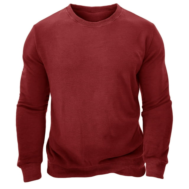 Mode Décontractée pour Hommes Col Rond Manches Longues Pull Épais Chandails en Molleton Blouse