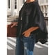 thumbnail image 5 of Suéter de Talla Grande para Mujer, Informal, de Cuello Redondo, Holgado, Estilo Cómodo. Negro L, 5 of 7