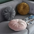 thumbnail image 5 of Home 15" Round Throw Pillow - Handcrafted Pumpkin Velvet Home Decorative Back Pillow Cushion for Chair Couch Sofa Bed, 5 of 7