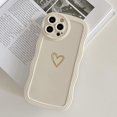 thumbnail image 4 of Compatible with iPhone 14 Pro Max Case, Cute Heart Curly Curve Wavy Case for Women Girls, Camera Lens Protector Shockproof Soft Cover for iPhone 14 Pro Max 6.7 inch 2022(White), 4 of 8