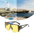 thumbnail image 4 of Fashion Big Frame Sunglasses for Street Photography One Piece PC Sunglasses Yellow, 4 of 5