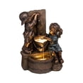 thumbnail image 2 of Walbest Retro Little Girl and Boy Resin Garden Statue, Exquisite Fountain Figurine Garden Art Ornament, Outdoor Girl and Boy Drinking Water Fountain Yard Art Decoration, 2 of 7