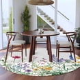 thumbnail image 4 of Spring Round Area&nbsp;Rug 8ft Wildflower Lavender Botanical Green Leaves Herb Non-Slip&nbsp;Washable Circle Rugs Soft Felt Indoor Floor Mat for Bedroom Kitchen Living Room Bathroom, 4 of 9