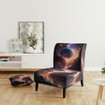 thumbnail image 2 of Designart "Fusion in Deep Space II" Chaise d'Appoint Rembourrée Espace Bleu - Fauteuil Moderne pour Chambre, 2 of 7