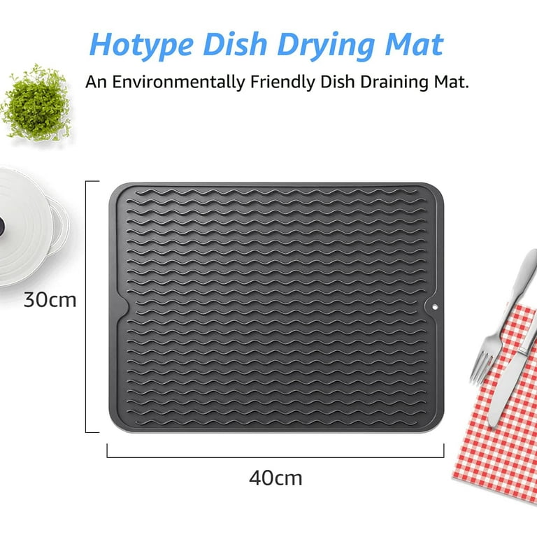 TOCOLES Dish Drying Mat, Silicone Quick-drying Dish Drainer, Board Mat for Kitchen Counter-Top Tabletop Accessories, Heat Resistant and Non-Slip Dish Draining