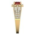 thumbnail image 3 of 1.76ct round cut red natural garnet 18k yellow gold halo Bridal Wedding Engagement Promise Anniversary Ring for Women size 5.75, 3 of 7