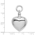 thumbnail image 2 of 925 Sterling Silver Rhodium Plated Polished Heart Shaped Ash Holder Pendant, 2 of 5