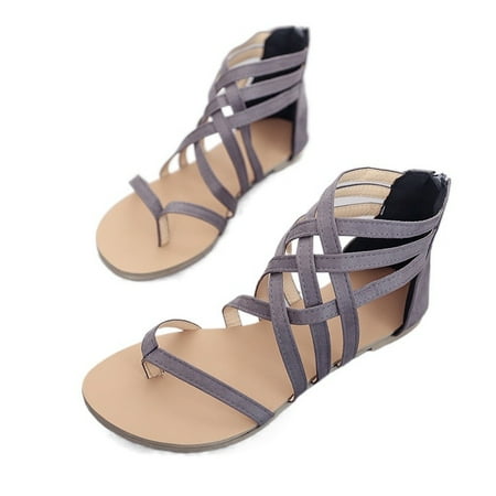 

Womens Buckle Zip Thong Gladiator Sandal