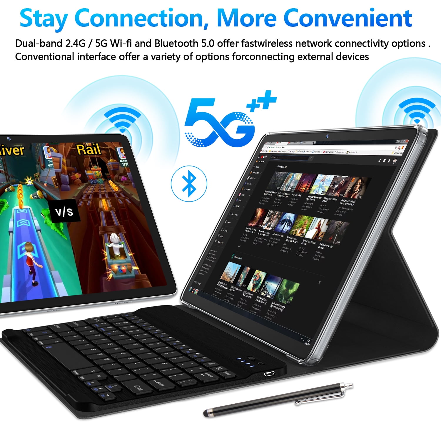 Android 12 Tablet 10.1 inch 128GB Tablet, 2024 Latest Update Octa