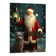 Shiartex Santa Claus Poster Christmas Decorations Indoor Cool Painting Canvas Wall Art Modern Picture for Living Room Decor New Year Gifts 16x20inch