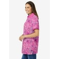 thumbnail image 3 of Woman Within Plus Size Perfect Printed Short-Sleeve Polo Shirt, 3 of 5