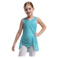 thumbnail image 1 of Raenseen Girls Rhinestone Skating Leotard Lyrical Ballet Dance Dress Cutout Back Dress Performance Costume Blue Green 6, 1 of 7