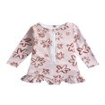 thumbnail image 1 of QJUHUNG Kid Baby Girls One Piece Swimsuit Long Sleeve Zipper Swimwear Ruffle Rashguard Bathing Suits Beachwear, 1 of 8