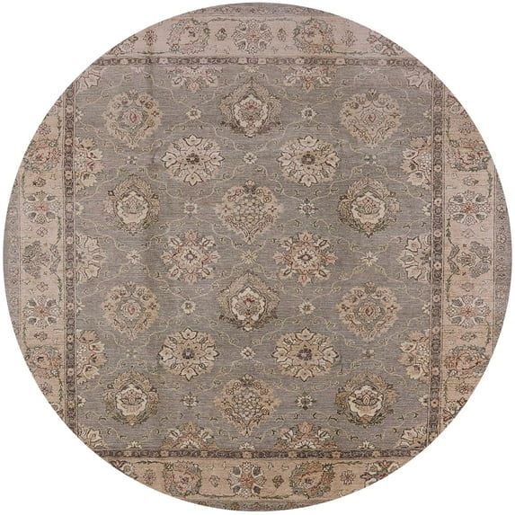 Ahgly Company Machine Washable Indoor Round Industrial Modern Dark Almond Brown Area Rugs, 7' Round