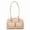 Beige, variant on Retro Glossy PU Underarm Shoulder Bag, Dual Pocket Boston-Style Purse, Wine Red