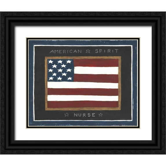 Shamp, Cindy 24x20 Black Ornate Wood Framed with Double Matting Museum Art Print Titled - American Spirit - Nurse