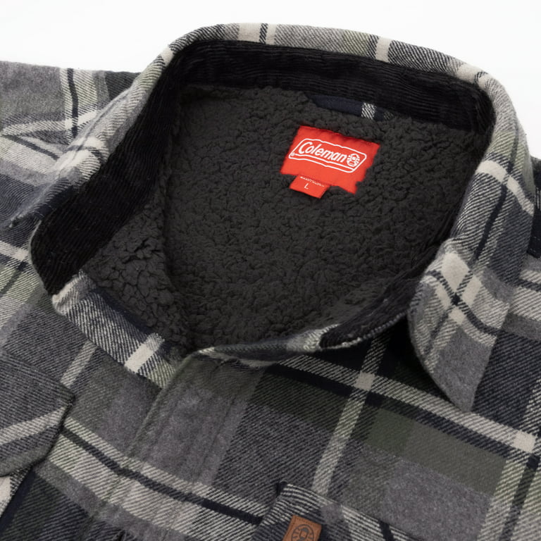 Coleman Sherpa Lined Yukon Flannel Shirt Jackets with Corduroy