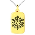 thumbnail image 1 of Rose Gold Stainless Steel Paisley Snowflake Engraved Small Rectangle Dog Tag Charm Pendant Necklace, 1 of 1