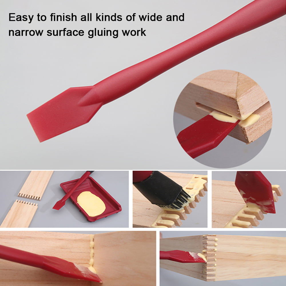 MLfire 4 Pcs Gluer Woodworking Glue Brush Tool Kit Silicone Woodworking  Coating Tools Spreader Applicator Set