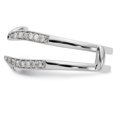 thumbnail image 3 of 14K White Gold Ring Band Wedding Diamond Round Guard, Size 6, 3 of 7