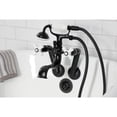 thumbnail image 2 of Kingston Brass KS229PXMB Kingston Three-Handle 2-Hole Tub Wall Mount Clawfoot Tub Faucet with Hand Shower in Matte Black, 2 of 7