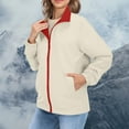 thumbnail image 5 of Breezora Womens Color Block Wind Resistant Lightweight Jacket Water Repellent Utility Anorak Jacket L Size Beige, 5 of 9