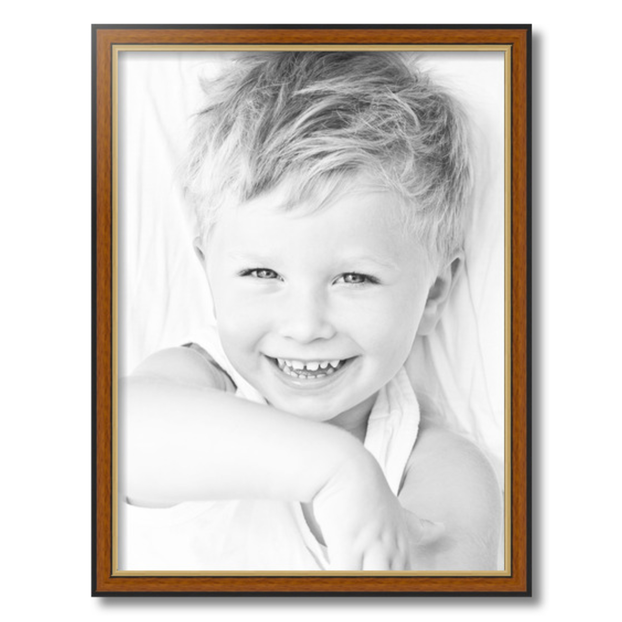 ArtToFrames 18x24 Inch Medium Tri-colored Frame Picture Frame, This Brown MDF Poster Frame is Great for Your Art or Photos, Comes with 060 Plexi Glass (4446)
