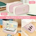 thumbnail image 5 of Canvas Pencil Cases, Zipper Pencil Pouch Big Capacity Special Pencil Cases Storage Bag Organizer Light pink, 5 of 7