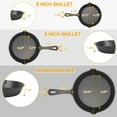 thumbnail image 4 of Cast Iron Skillet with Handle and Lips,3Pcs TeqHome Pre-Seasoned Cast Iron Skillet Set,Non-Stick Cookware Frying Pan-6/8/10in, 4 of 8