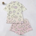 thumbnail image 5 of SAKMAL Womens Pajama Set Soft Halloween 2PC Ghost Print Young Womens Short Sleeve Top with Matching Shorts Comfortable Pj Set,XL, 5 of 9