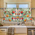 thumbnail image 2 of Yayeee Kitchen Curtains Tier Set of 2 Light Filtering 57"x36" Over Sink Window Panels, Green Floral Tomatoes, 2 of 7