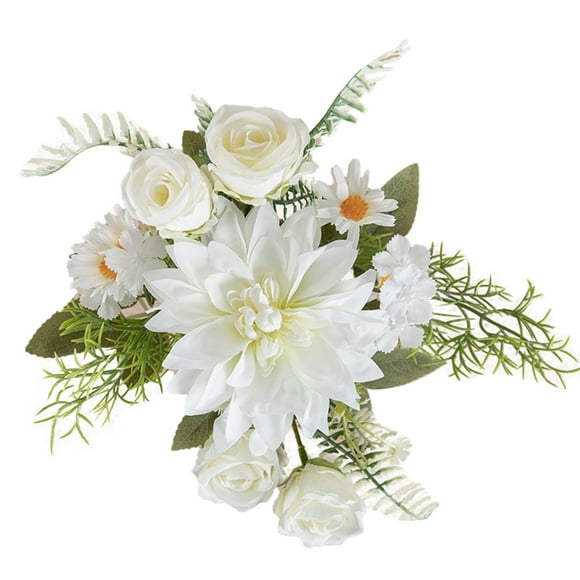 Ramo de rosas artificiales de seda | Arreglo floral artificial para centros de mesa de bodas, decoración del hogar, decoración de oficinas, decoración de fiestas y relleno de jarrones.