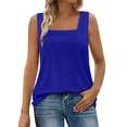thumbnail image 2 of YOZGXEG Tank Tops For Women Tank Top Women Square Neck Sleeveless Casual Curved Hem Polyester Spandex Blend Blue S-Xxl, 2 of 6
