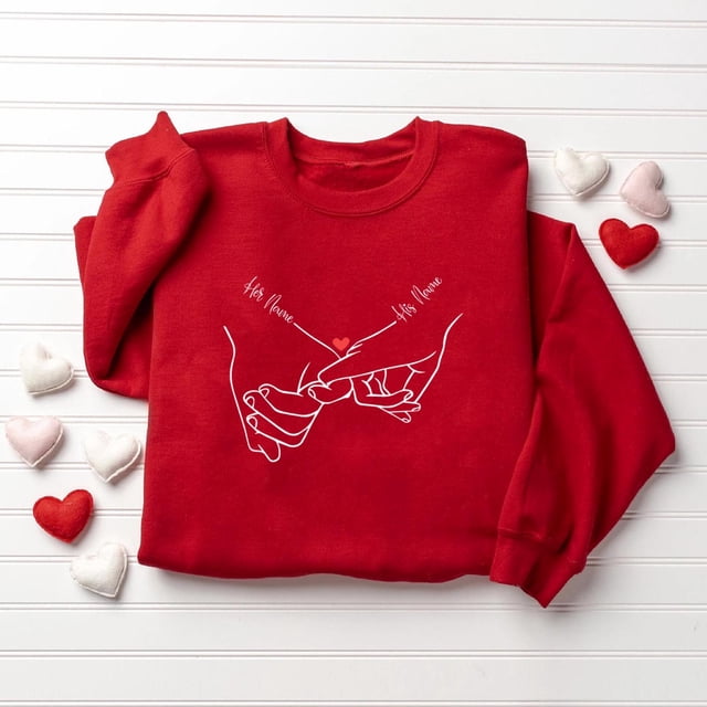TIMIFIS Cadeaux de la Saint-Valentin pour Elle Cœur Chandail pour Femmes Mode Mignon Imprimé Amour Col Rond Chandails en Molleton Décontractés Manches Longues Tenues Printemps Automne - Printemps/été