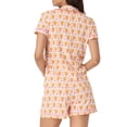 thumbnail image 3 of Set de pijama Zelbuck para mujer, moderno, 2 piezas, con forma de conejito de mono, naranja, 3 of 4
