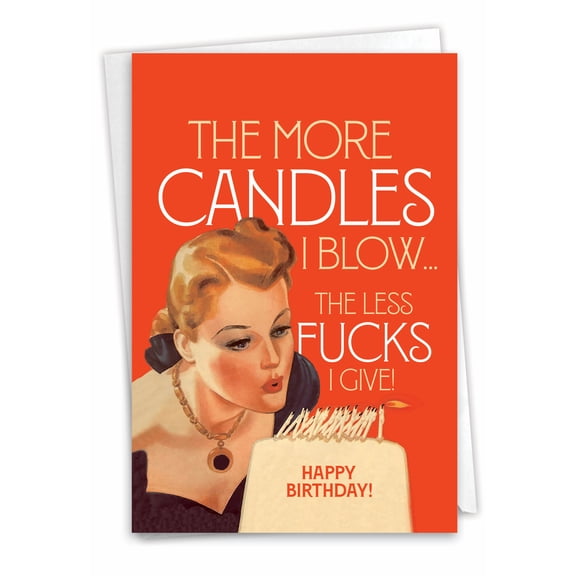 1 Funny Birthday Card with Envelope - Candles I Blow C9309BDG
